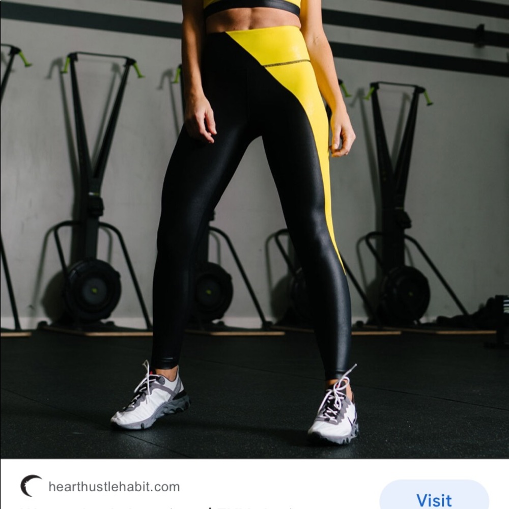 Zyia active light n tight neon yellow metallic black